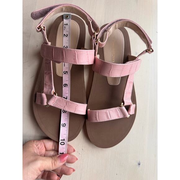 STUART WEITZMAN pink Vail Sport Croc-Embossed Leather Sandal size 8 - Picture 6 of 8
